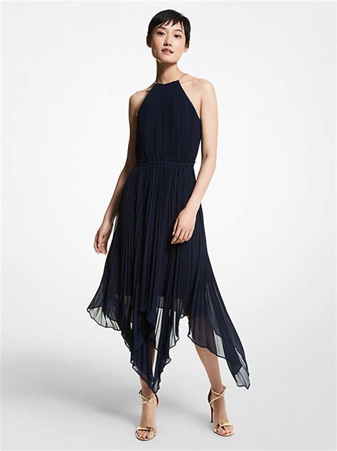 georgette pleated halter dress michael kors|MICHAEL Michael Kors Women's Pleated Georgette Cutout .